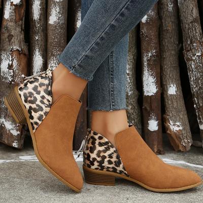 Fashion Women Boots Winter Retro Women Ankle Boots Leisure Leopard Ankle Boots Comfortable Ladies Shoes Plus Size