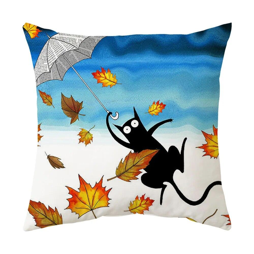 Sofa Chair Bed Living Room Decorative Pillowcase Fashion Cartoon Cute Cat Pillowcase