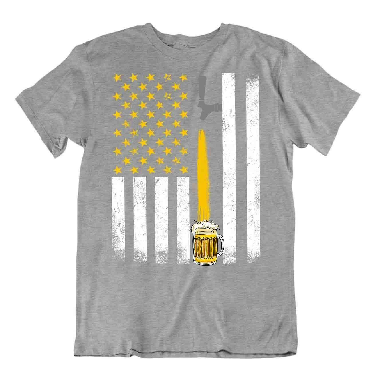 Beer Flag Tshirt Wonderful Time For A Beer Night Birthday Party Shirt Comic Joke XL