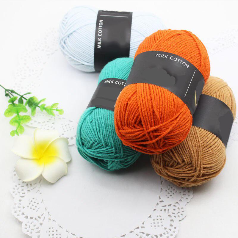 Milk Cotton Yarn 4 Strand Combed Fiber Milk Cotton Medium Fine Yarn Handmade Knitted Sweater Scarf DIY Material Bag