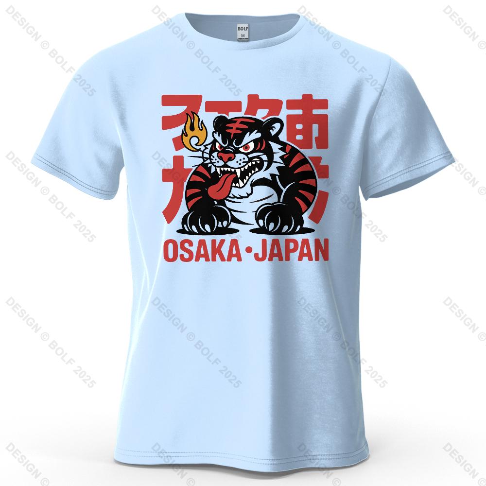Fierce Tiger Vigorous Printed Men's T-Shirt 100% Cotton Oversized Powerful Graphic Tees for Women Tops Tees Streetwear
