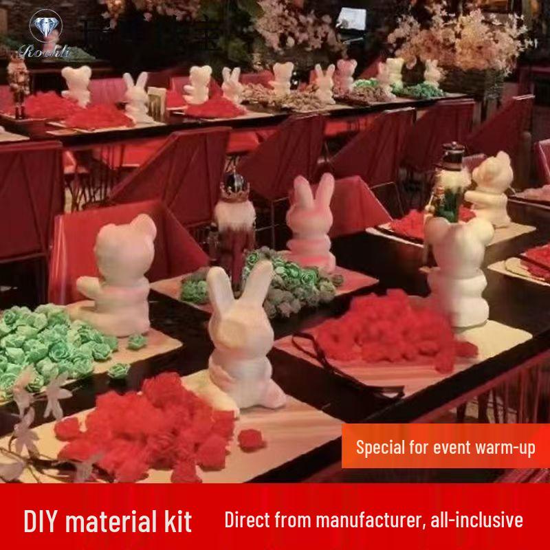 Handmade Everlasting Rose Bear DIY Kit for Valentine's & Qixi Festival
