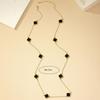 Geometric Enamel Long Necklace Sweater Chain
