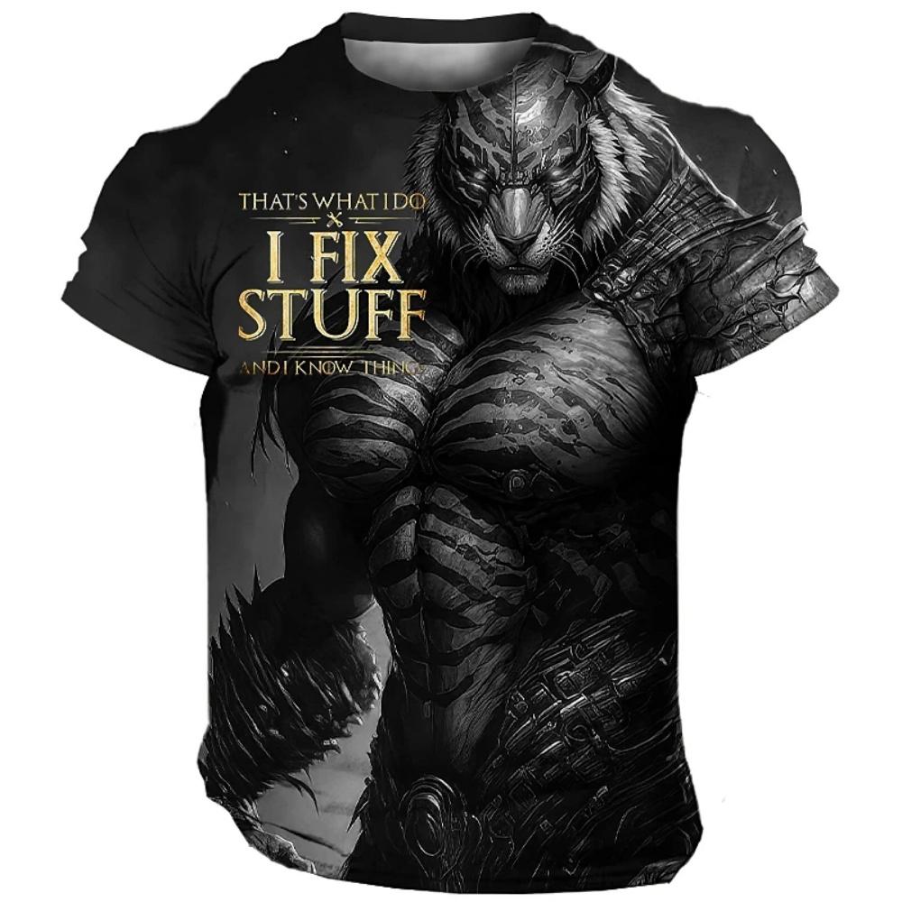 Vintage 3D Animal Men's Clothing Summer Breathable Men's T-Shirt Hip Hop Fashion Men Top Trend O-Neck Men Short Sleeve