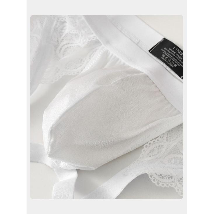 Große Größe Sissy Dessous Herren Spitze Jockstrap Tanga Hohlrücken Sexy Glänzender Beutel G-Strings Crossdressing Jock Straps Unterwäsche