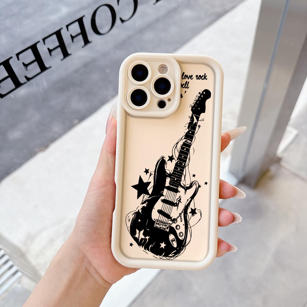 Cool Guitar Pattern Soft TPU Phone Case for iPhone 17 Air 16 15 14 Pro Max Plus 13 12 Mini 8 7 X Xs Back Cover