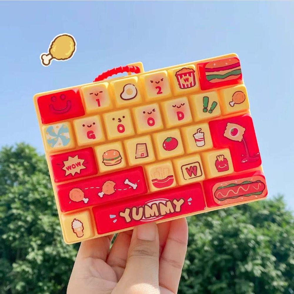 Creative Design Decompression Button Toy 26 Key Keyboard Keychain  Bag Accessory