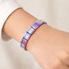 Square Modular Stainless Steel Bracelet Stretchable Elastic Hand Chain  Gift
