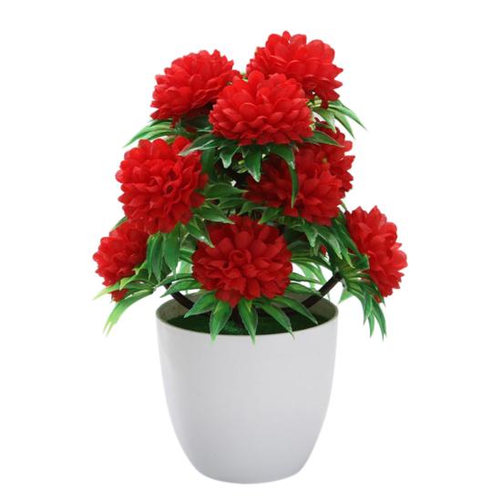 1 stk Kunstig Krysantemum Bonsai Potteplante Landskab Hjem Blomsterdekoration