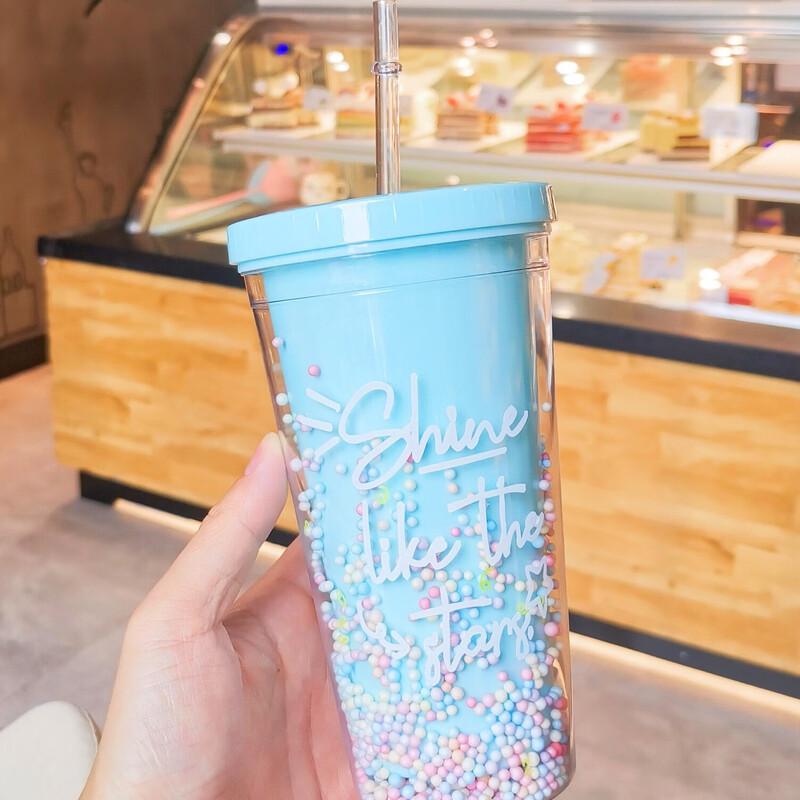Shangqi Double-Layer Plastic Straw Cup