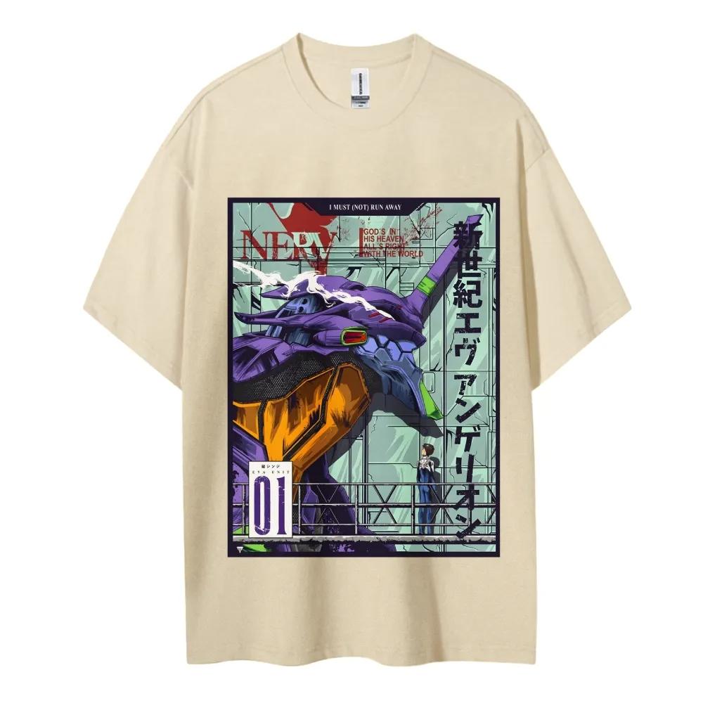Neon Genesis Evangelion Cotton Unisex Crewneck Anime TShirt Comfortable Shortsleeved Sports and Casual Mens and Womens Tops