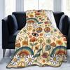70s Hippie Mushroom Rainbow Throw Blanket Soft Lightweight Microfiber Blankets for Bed Couch Sofa Bedspread Quilt 50"X40"