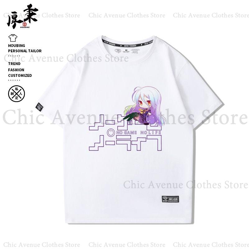 Anime NO GAME NO LIFE Series Print Tshirt for Unisex Women Cotton Tshirt Summer Tops Short Sleeve Tee Daily Clothes Casual T Shirt