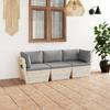 Day and Night - Day and Night 3-seater Garden Pallet Sofa with Fir Wood Cushions