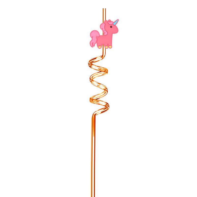 Unicorn Cartoon Good-looking Straw PET Reusable Spiral Straw Unicorn Birthday Wedding Party Children Adult Cute Straw