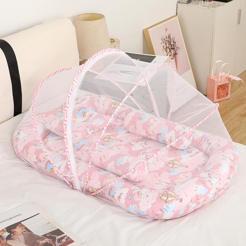 Portable Newborn Bionic Sleeping Mat with Mosquito Net for Crib or Bed