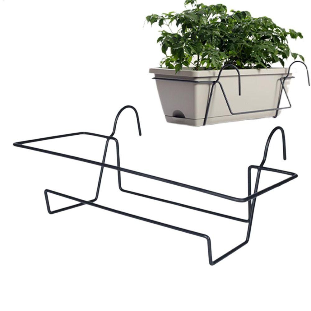 New Iron Hanging Planter Slip-on Design No Drill Window Box Bracket Heavy Duty Planter Box Bracket Balcony Railing