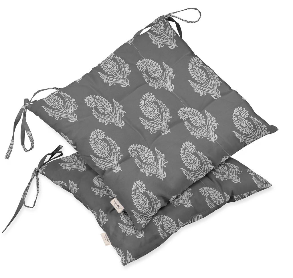 Vargottam Indoor Outdoor Tufted Printed Square Seat Patio Cushion Set Of 2 Water Resistant Patio Furniture Seat Cushion 19-inches, Brown |