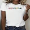 Hearts Gradient Print Crew Neck T-Shirt Casual Short Sleeve T-Shirt For Spring Summer Women'S Clothing  Y2k Top Graphic Tshirts