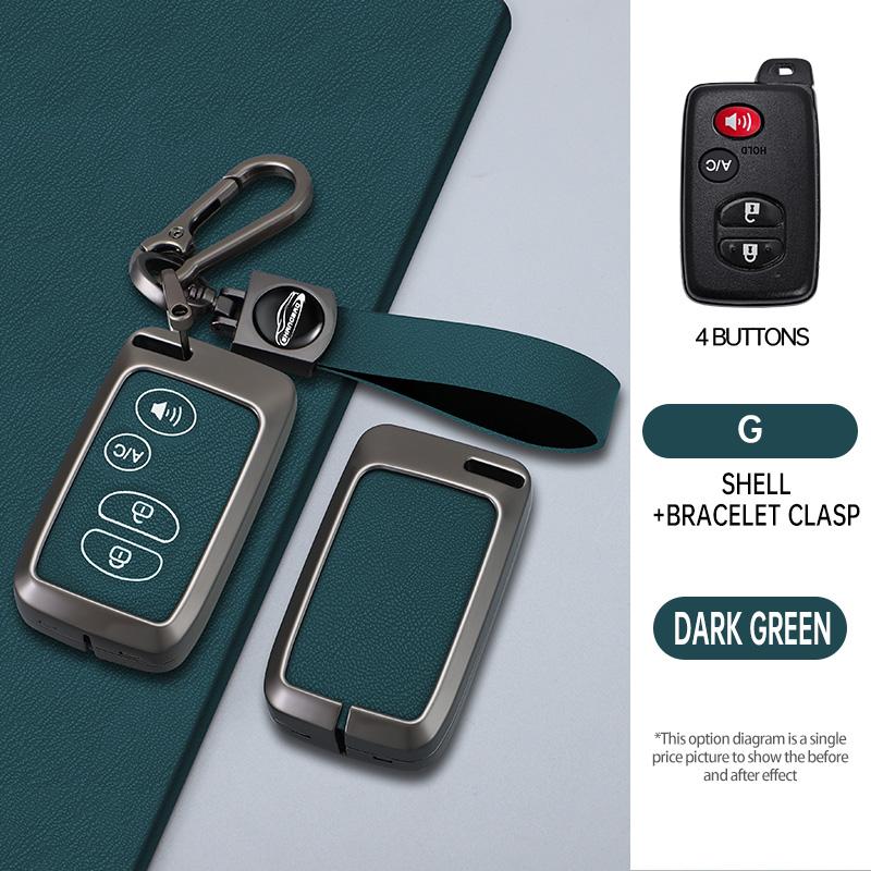 Car Key Case Cover Zinc Alloy Leather For Toyota Prius 30 Alpha Aqua Land Cruiser Auris For Lexus Lc 200 2012-2014 Parts Keychai