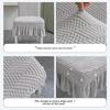 Stretchable Chair Covers Skirt Style Universal Dining Seat Cushion Set with Backrest for Home