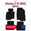 Basic Velour Car Mats, For Mazda 3 Iii (Bm) Hatchback, Sedan (2013-)