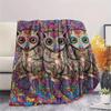 1PC Psychedelic Totems Print Flannel Blanket, High Quality Comfortable for All Seasons, Home Decor, Warmth and Comfort, Perfect for Christmas Gifts