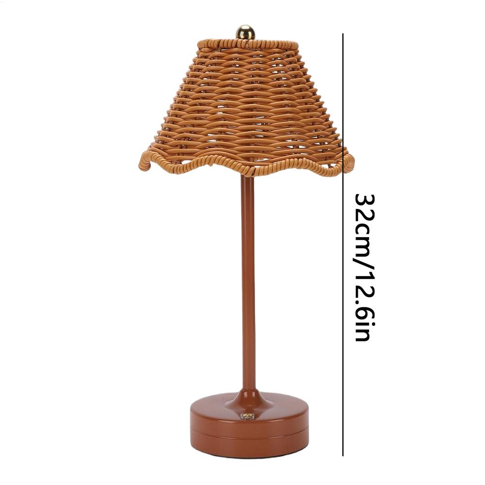 Rattan Lamp 120 Lumen Wireless Rechargeable Dimmable Artificial Rattan Lighting Desk Lamp For Living Room Office Home Reading