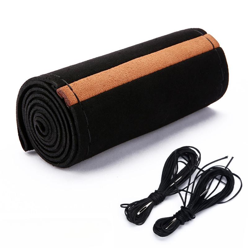 Flip Fur Hand Sewn Steering Wheel Cover Back To Standard Suede Frosted Leather Four Seasons General Motors Handle Cover