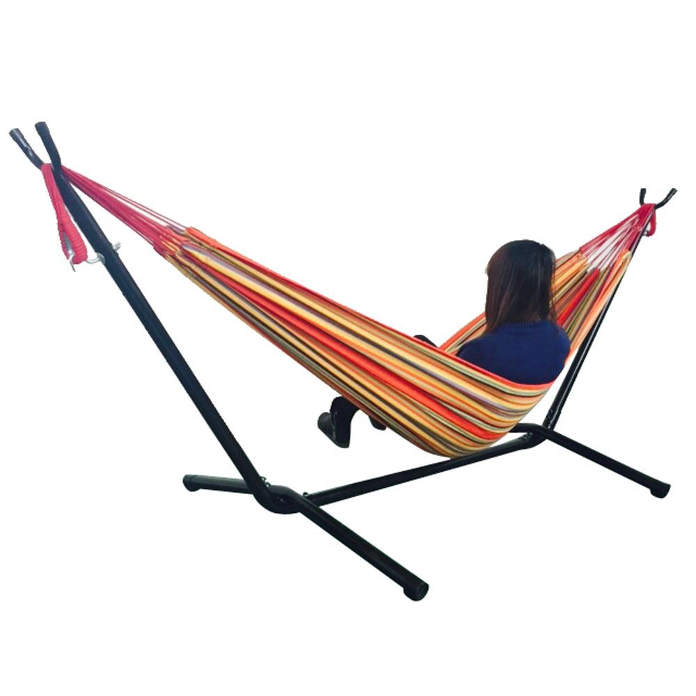 Portable Outdoor Polyester Hammock Set Red Outdoor Furniture