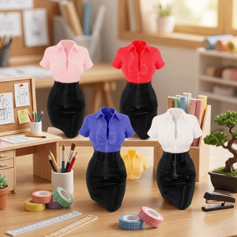 Leather Skirt Lady Half-Body Statue White Shirt Professional Clothing Figurine  Entryway Display