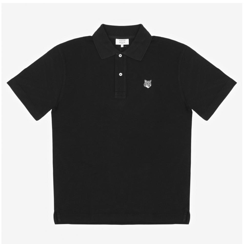 MaiSon KiTSune Grey Fox Head PaTch Polo Men S ShorT Sleeve T ShirT Pm00210kp0001