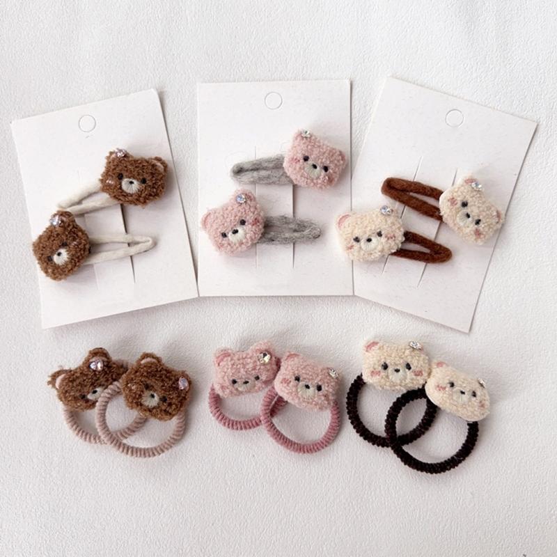 1 Pair Adorable Cartoon Baby Hair Clips Plush Hair Ties Gentle Barrettes Secure Hold For 0 to 2 Year Old Girls Infants