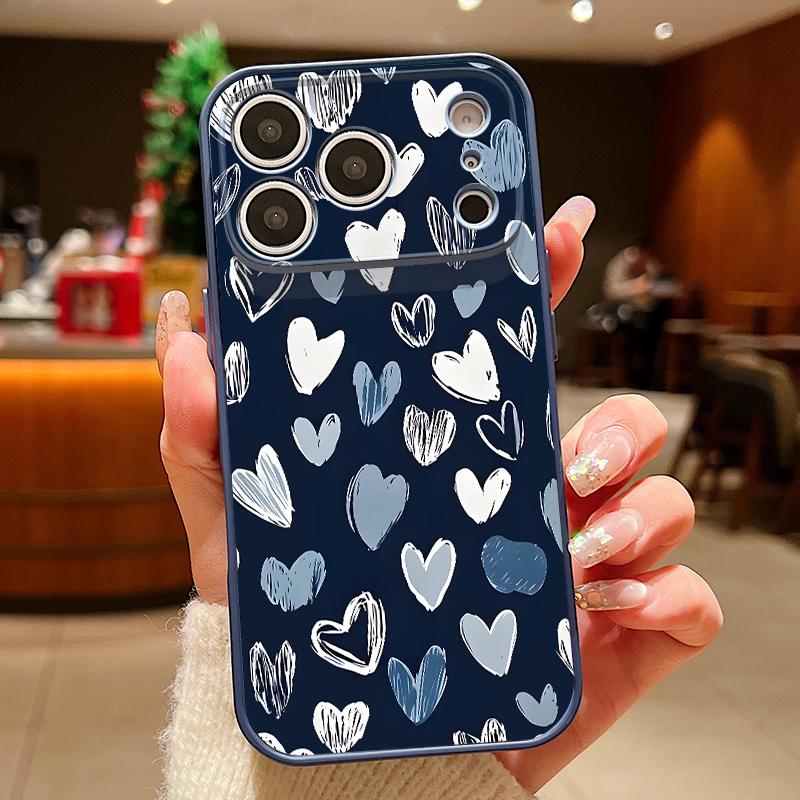 

Lovely Pink Hearts Pattern Case For iPhone 17 Pro Max iPhone 16 15 14 13 Pro Max Magnetic For Magsafe Hybrid TPU+PC Matte Cover iPhone 17 Pro Max синій