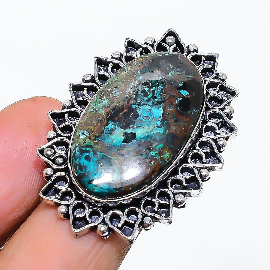 

Chrome Diopside Gemstone Handmade 925 Sterling Silver Jewelry Ring Size 8 SU-10512