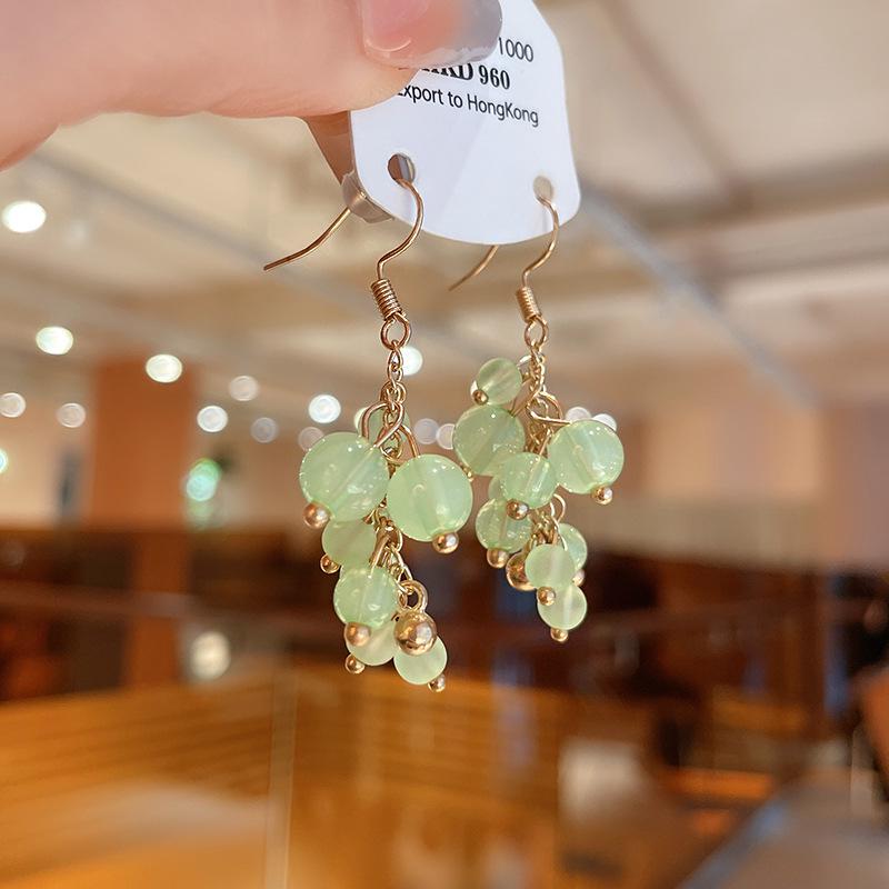 

Элегантные серьги-кисточки из смолы в виде китайского винограда - Свежие, легкие, высокая мода для женщин