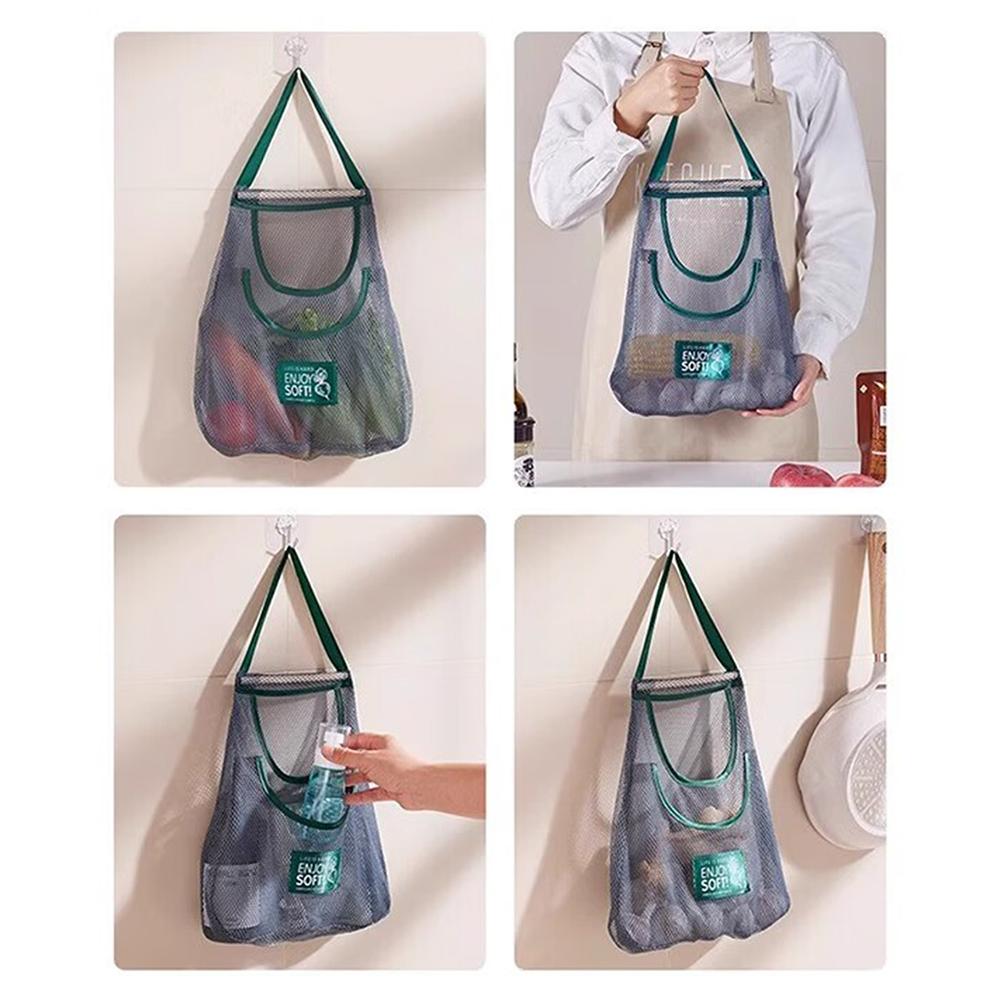 Multifunctional Hanging Storage Bag Reusable Kitchen Storage Bags Ginger Garlic Storage Organizer Fruits Vegetables Storage Net