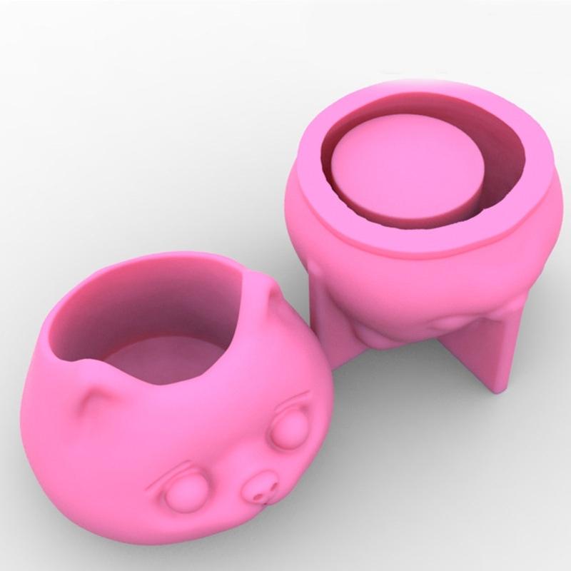 Silicone Planter Molds Dog Mold for Handmade Flower Pots Pen Holder Molds Resin Crafts Clay Molds DIY Hand Crafts