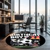 Soccer Printed Round Rug Carpet Chair Rug Area Rug Entryway Doormats,for Office Chair Living Room Bedroom Kitchen Room.