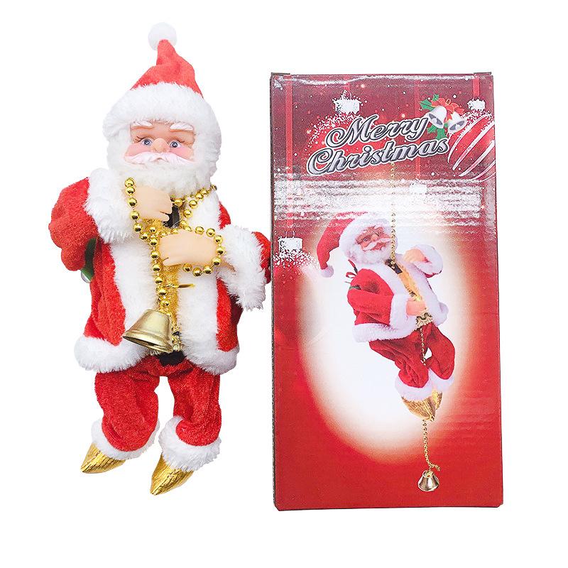 Elektrický Hudobný Santa Claus Lezúci po Lane Okenná Výstava - Prázdninový Darček pre Deti