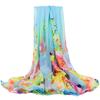 Extra Large Chiffon Printed Scarf White Shawl Dual-purpose Women's Korean Version Autumn and Winter Long Scarf Beach Towel for Women