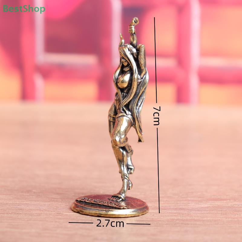 Retro Brass Beautiful Lady Cat Figure Statue Desk Ornament Office Bookshelf Artistic Home Decor