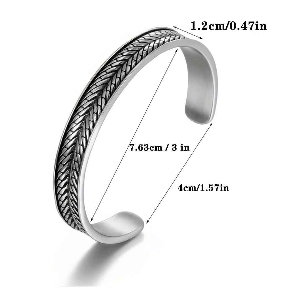 New Korean-style retro personalized motorcycle bracelet made of stainless steel C Open-ended wheat ear men's punk accessory trendy men's bracelet