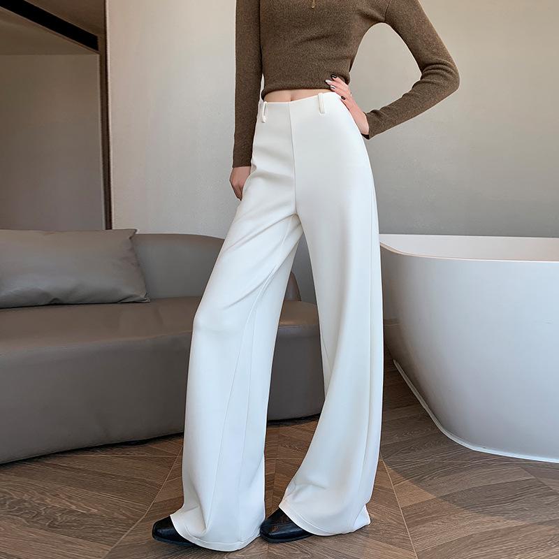 2026 Spring High Waist Slimming Modal Pants - Versatile Casual Black for Women
