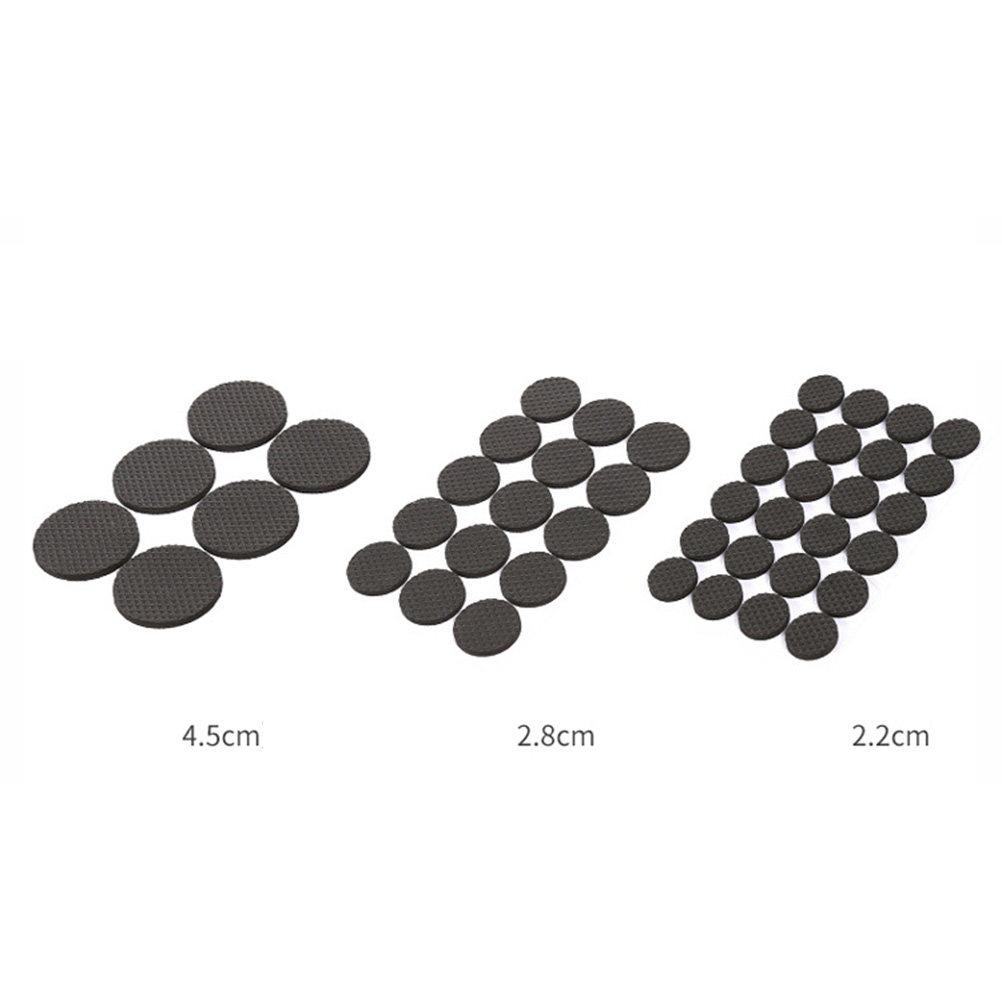 48Pcs 2.2cm Black Eva Chair Leg Covers Floor Protectors for Hardwood Floors Silent Anti-Slip Furniture Feet Pads Table Desk Wall