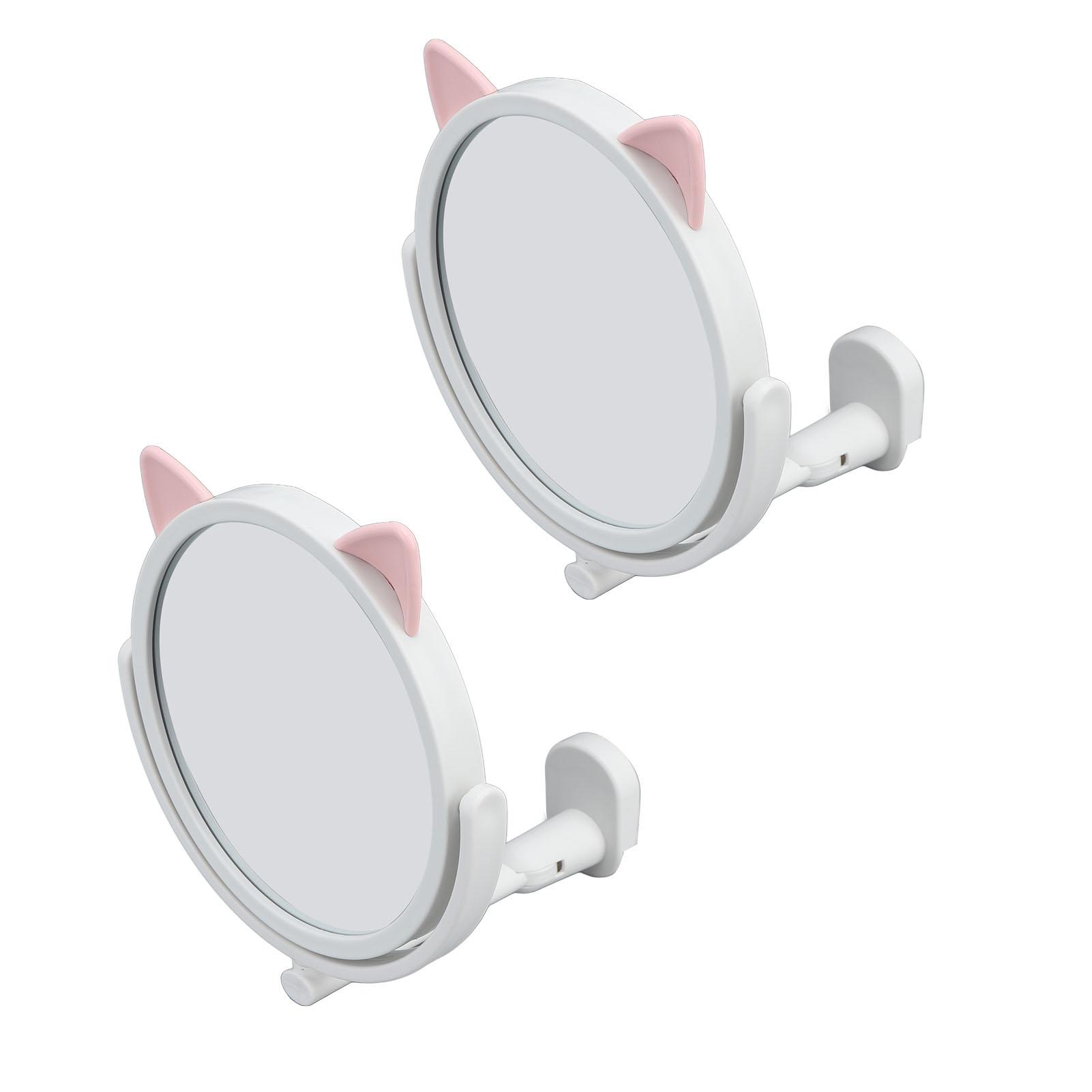 

2Pcs Suction Cup Makeup Mirror Punch Wall Mounted Makeup Mirror with Folding Arm Extension