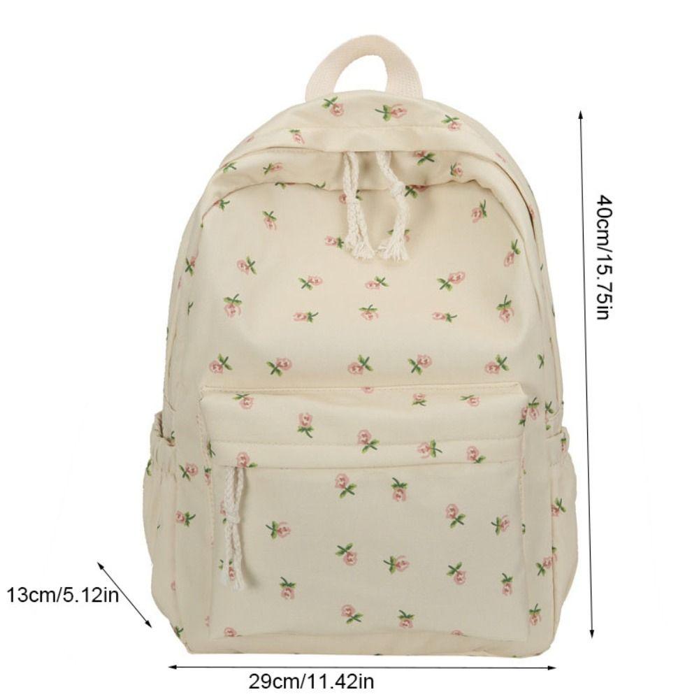 Korean Style Students School Bag Large Capacity Floral Shoulder Bag Cute Floral Backpack  School