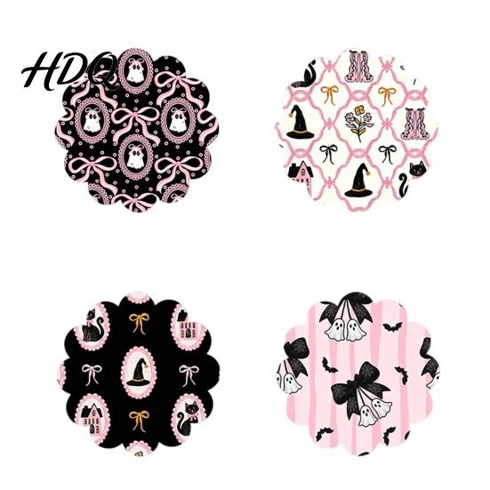 Kitchen Dining Accessories Halloween Wooden Coasters, Decorative Drink Heat Resistant Table Mats Decor for Coffee Mugs, Waterproof Party Home Holiday