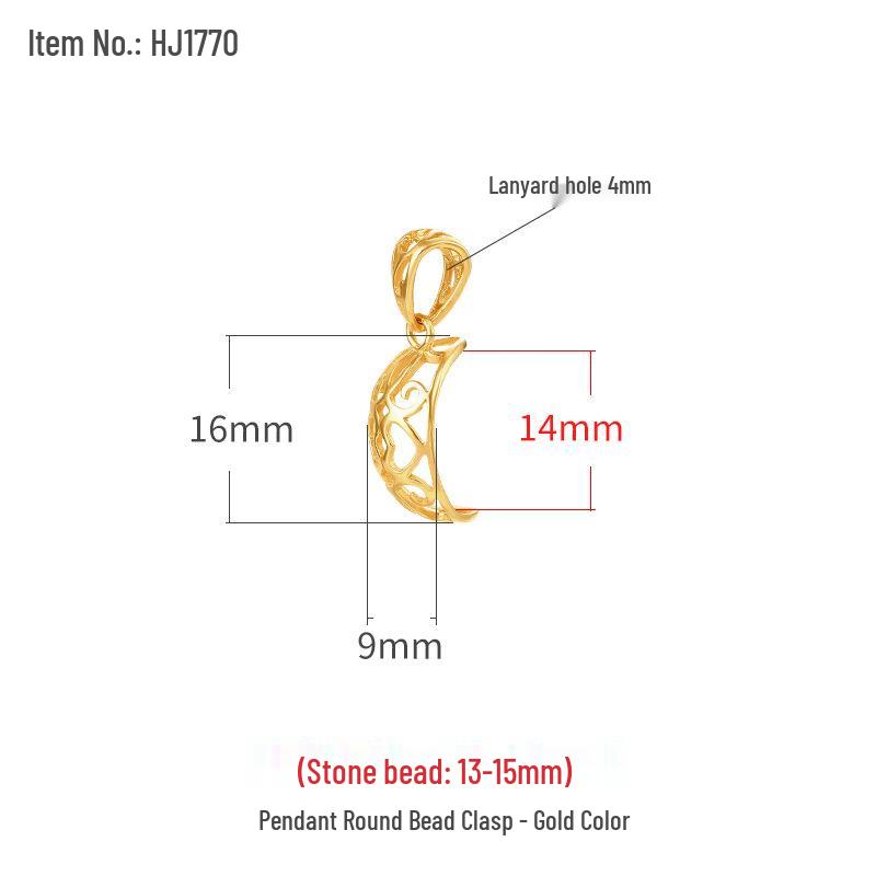 Gold-Plated Jade & Amber Clasp for DIY Pearl and Bead Necklaces