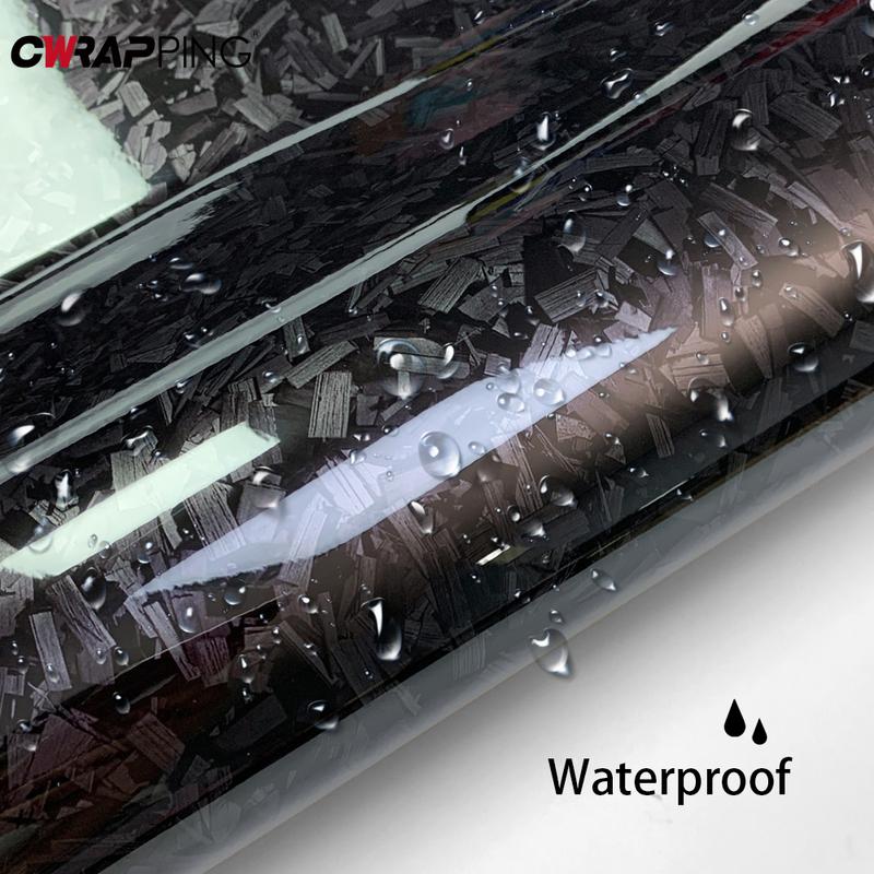 Carbon Fiber Warp Glossy Black Car Film Vinyl Auto Tuning Forged Carbon Fiber Vinyl Wrap Decals Car Stickers for Car Accessories